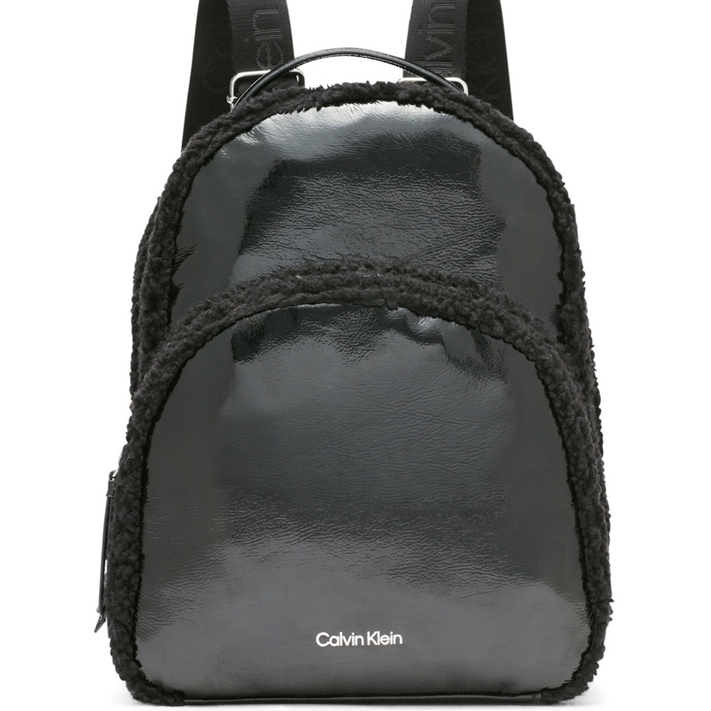 COPY - Calvin Klein Estelle Patent Sherpa Backpack